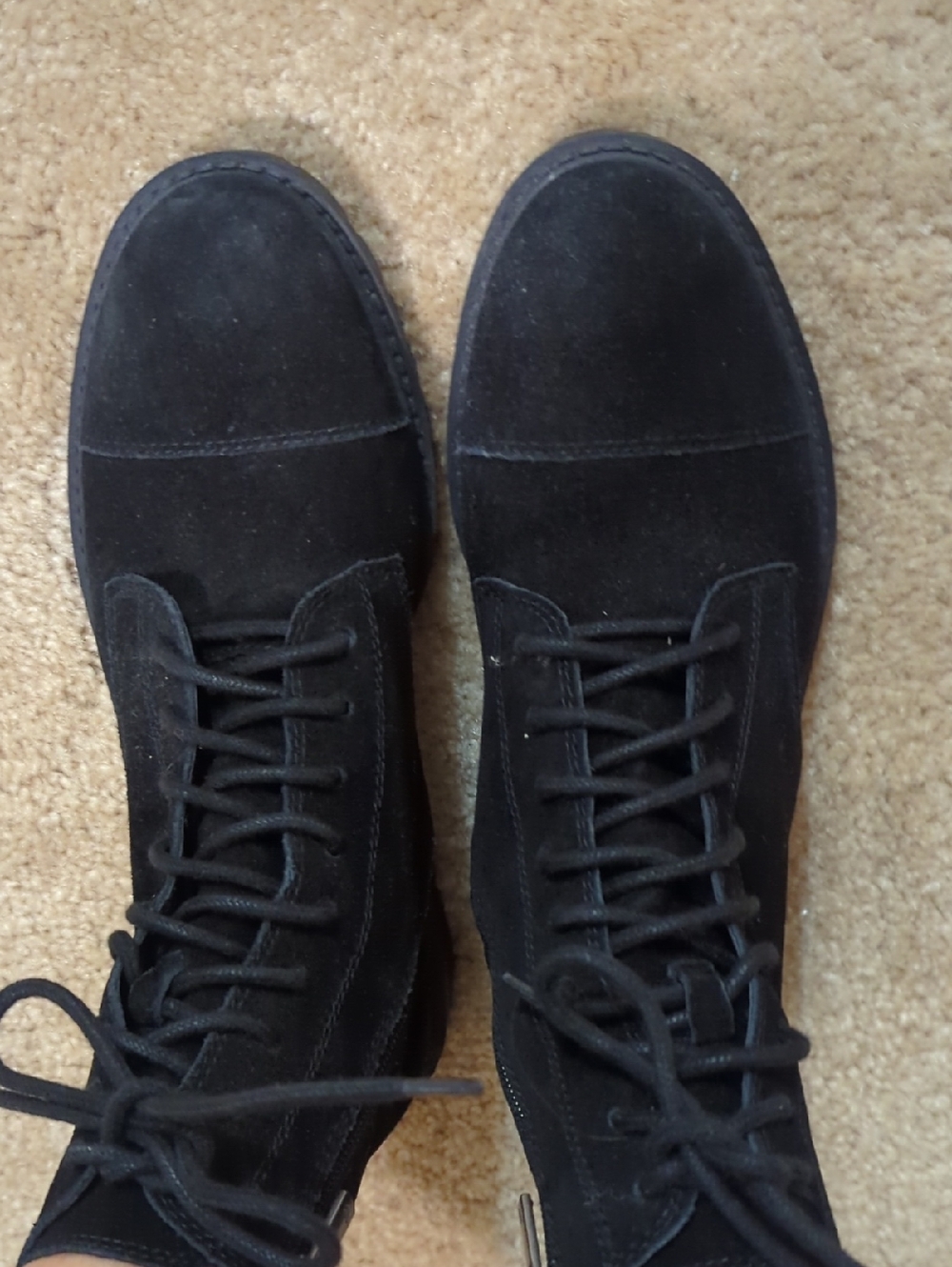 Black Suede Combat Boots